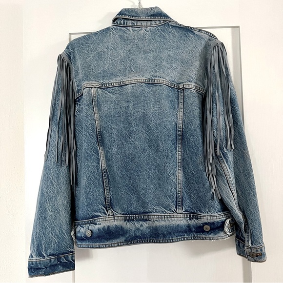 Free People Denim Fringe Jacket, XS - Picture 7 of 9